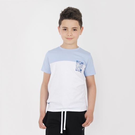 T-shirt garçon manches courtes bi-couleurs SIDI BOU SAID
