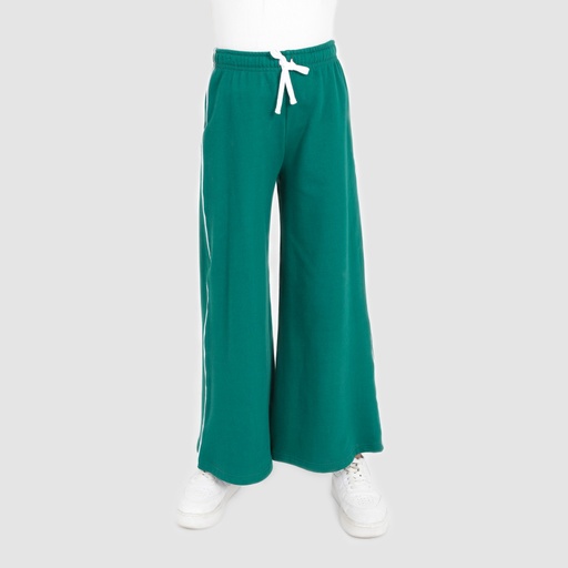 Jogger wide leg fille avec piping