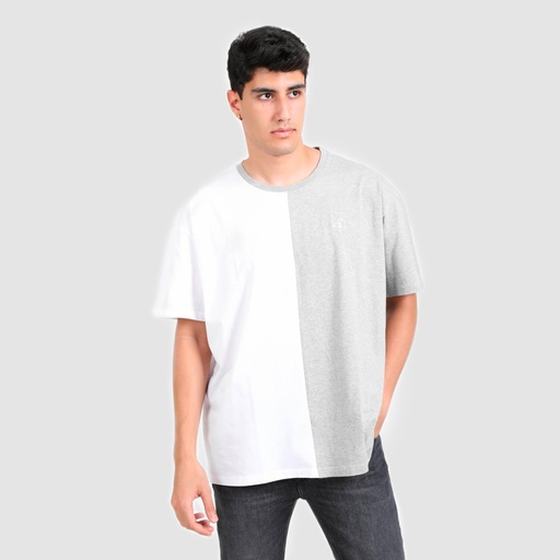 T-shirt oversized homme manches courtes bi-couleurs