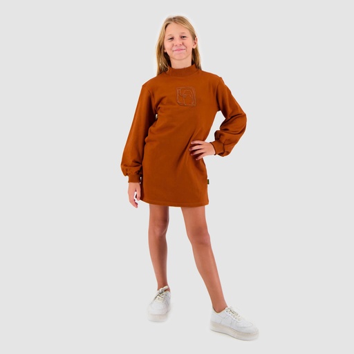 Robe sweat fille col cheminé THE CAMEL