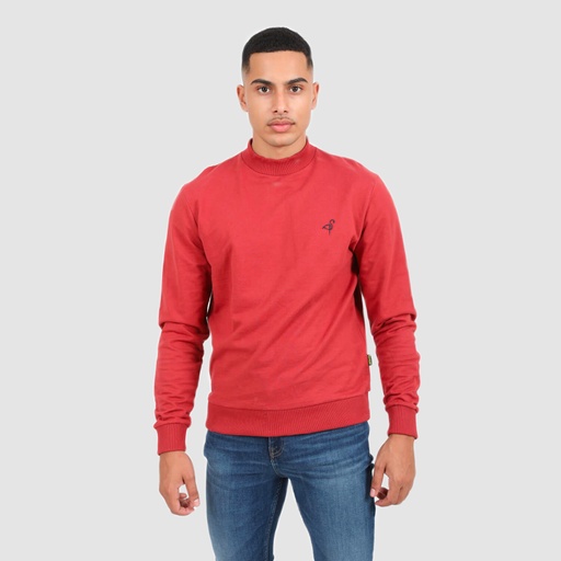 Sweat homme col cheminé avec broderie