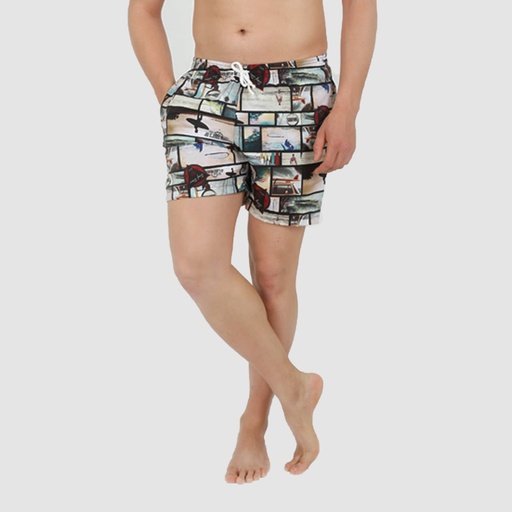 Short de bain homme court imprimé SURFING