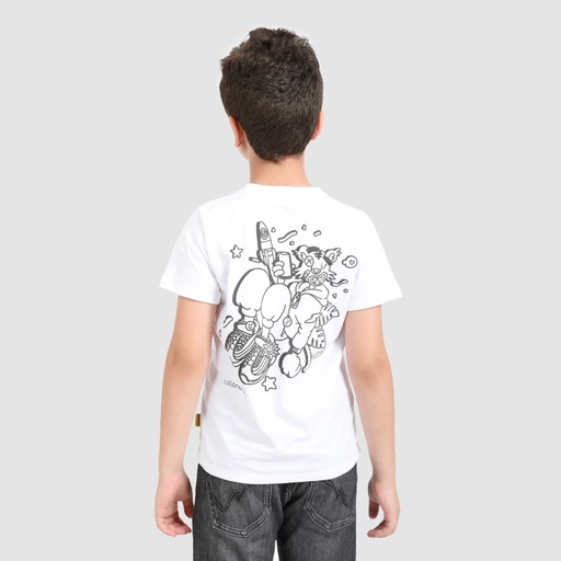 T-shirt unisexe enfant manches courtes COLORIAGE TIGRE + 1 feutre textile gratuit