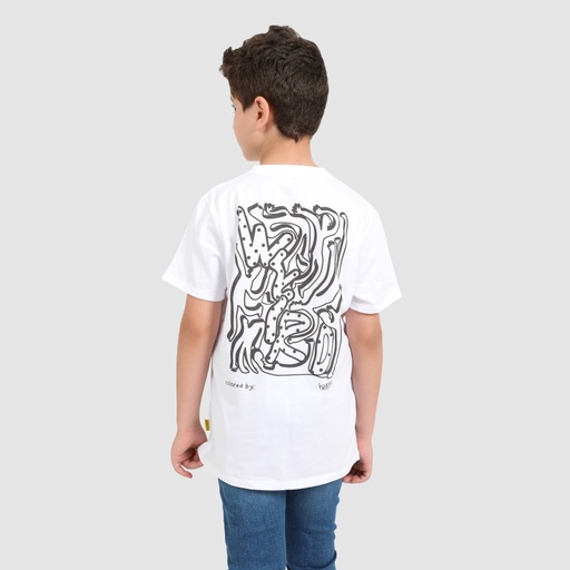 T-shirt unisexe enfant manches courtes COLORIAGE WEIRD + 1 feutre textile gratuit