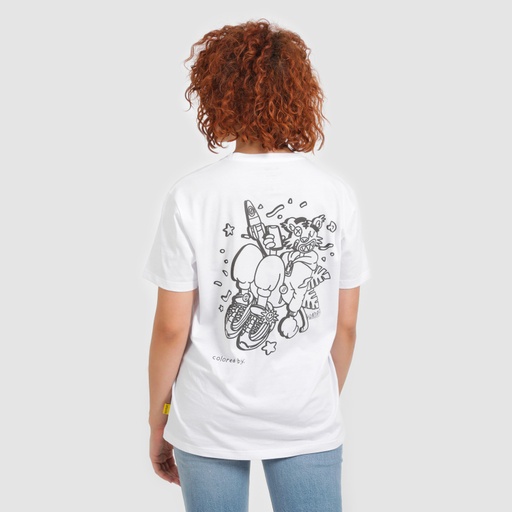 T-shirt unisexe manches courtes COLORIAGE TIGRE + 1 feutre textile gratuit