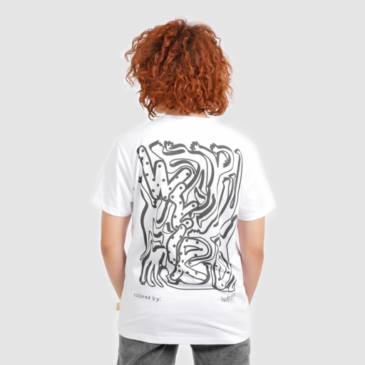 T-shirt unisexe manches courtes COLORIAGE WEIRD + 1 feutre textile gratuit