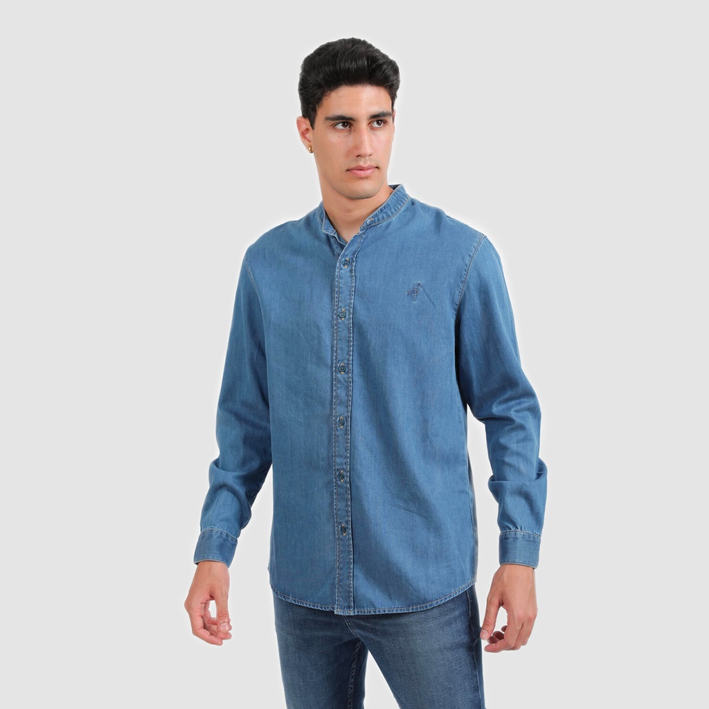 Chemise col tunisien homme en jeans TAMIM Kontakt