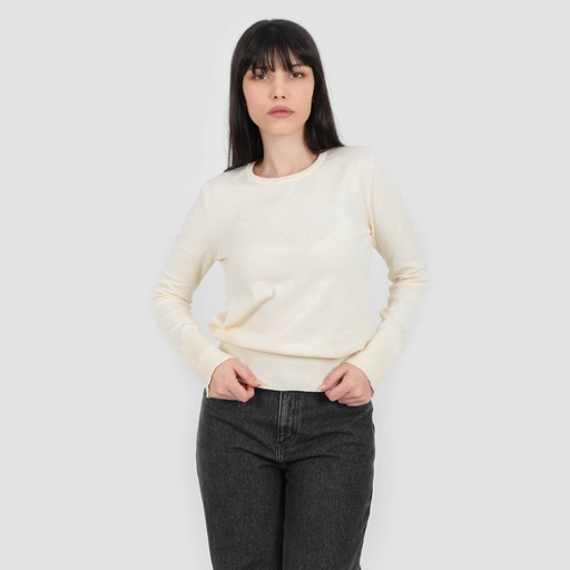 Pull femme avec détail broderie en maille fine