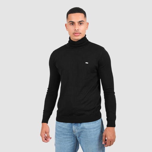 Pull homme col roulé en maille fine