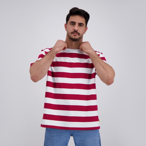 T-shirt oversized homme rayé manches courtes