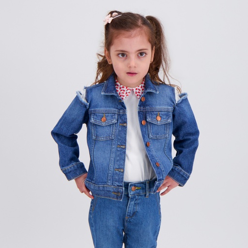 Regular jacket bébé avec épaules denudées en jeans