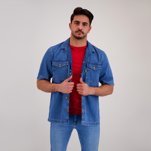 Chemise homme manches courtes en jeans - SHOKRI