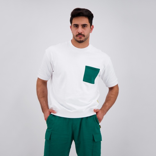 Sweat homme manches courtes avec poche plaquée