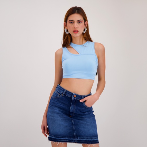 Top femme sans manches avec découpe