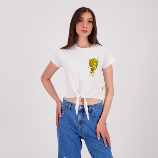 T-shirt sur taille femme manches courtes avec nœud POT DE SMILEY