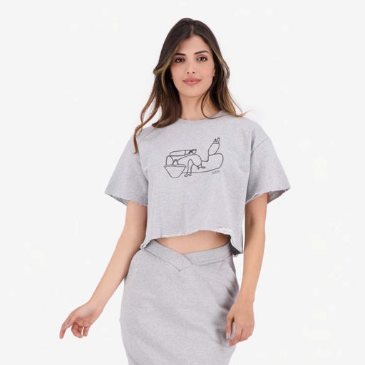 Sweat sur taille femme manches courtes 9a3da m3a lebnet