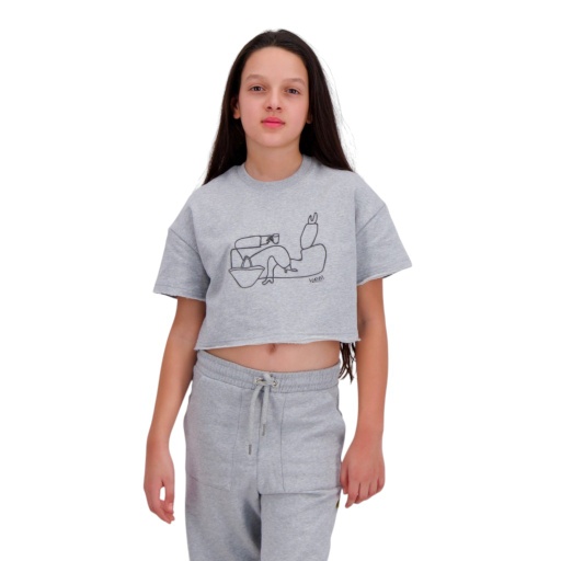 Sweat sur taille fille manches courtes 9A3DA M3A LIBNET
