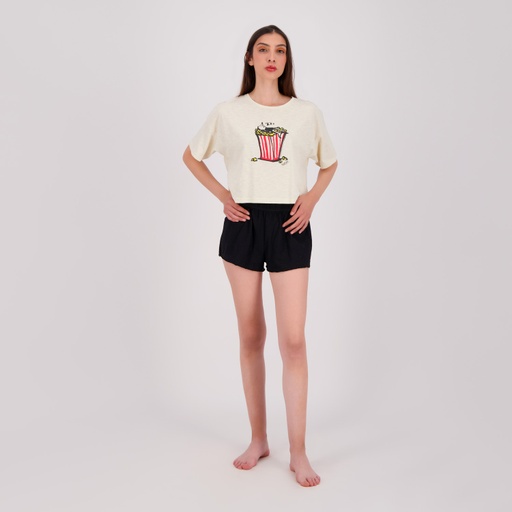 Ensemble femme manches courtes t-shirt et short POP CORN