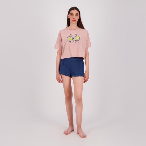 Ensemble femme manches courtes t-shirt et short ميعاو