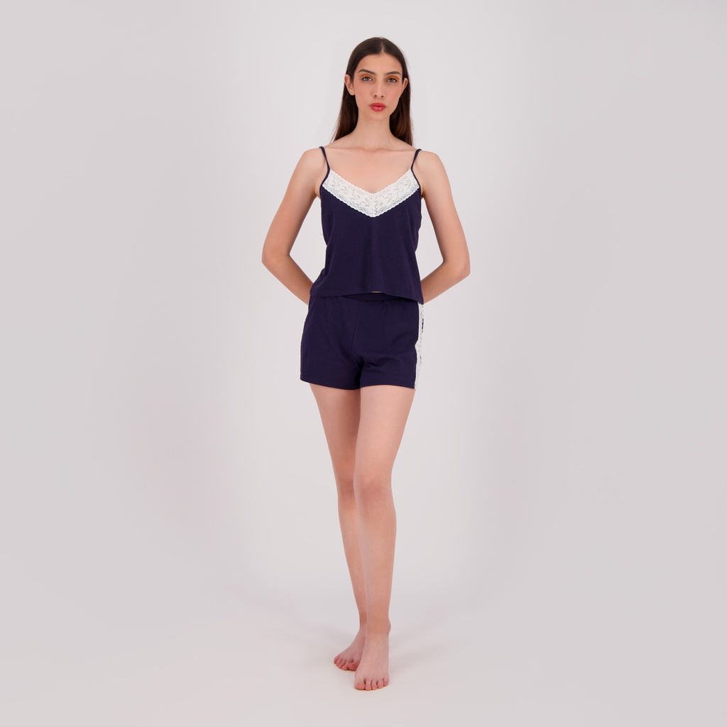 Ensemble femme bretelle et short avec dentelle fine Kontakt