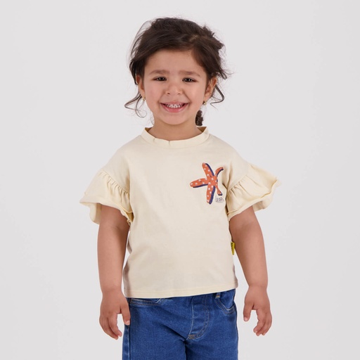 T-shirt bébé fille manches courtes avec volant STARFISH