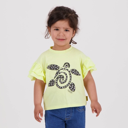 T-shirt bébé fille manches courtes avec volant TURTLE