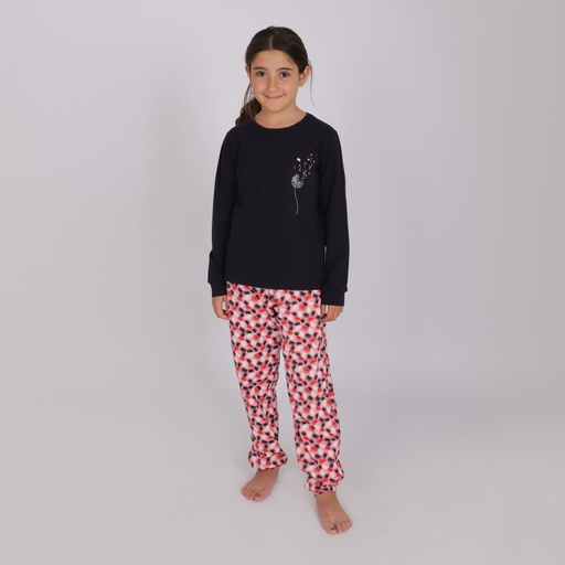 Pyjama fille manches longues avec bandes DANDELION