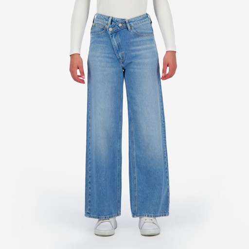 Super Straight jeans femme avec braguette décalé- SARRA 2.0