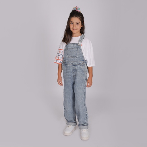 Salopette fille en jeans