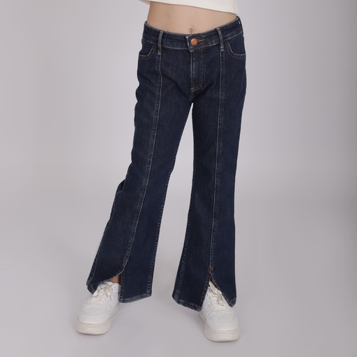 Flare jeans fille avec fentes devant