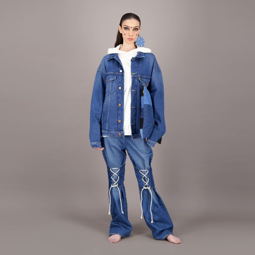 Baggy jeans unisexe avec cordon à lacets Modular TNFW