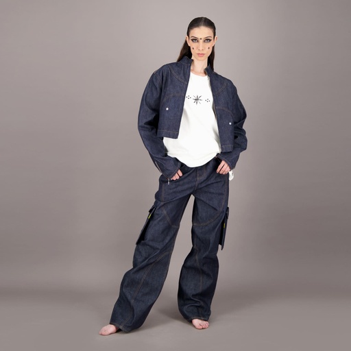 Cropped jacket oversized unisexe  en jeans Selvedge And Raw Look - TUNIS FASHION WEEK 2024