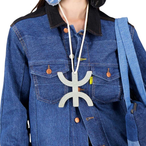 Colier en acier FREEDOM UPCYCLING METHODS - TUNIS FASHION WEEK 2024 - Jeans Bleu Foncé