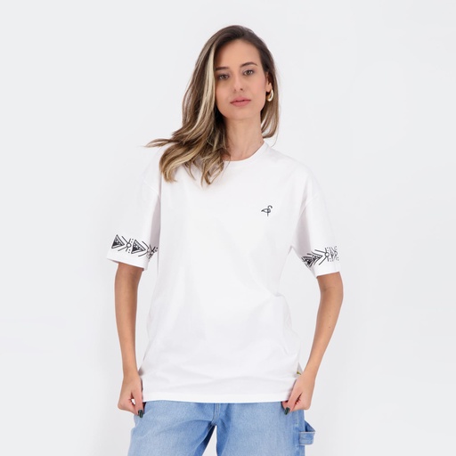 T-shirt oversized femme manches courtes avec des formes aux manches