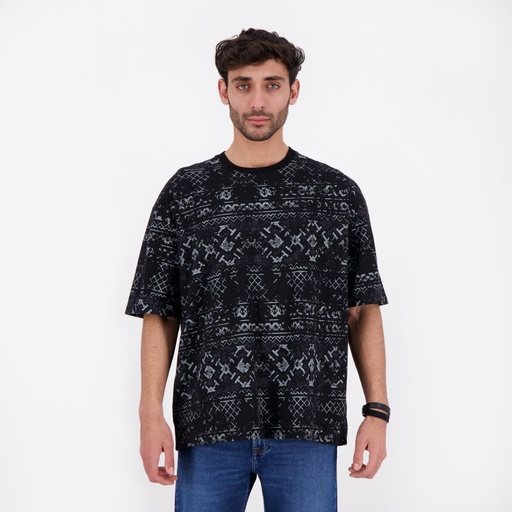 T-shirt oversized homme manches courtes imprimé all over