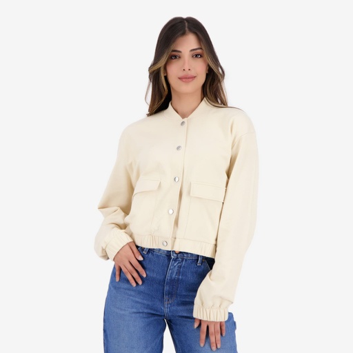 Bombers crop femme avec détails élastique