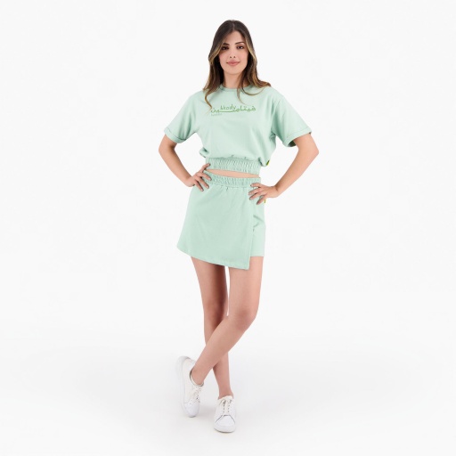 Sweat crop femme manches courtes  bkouly فيتامين