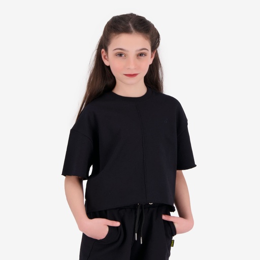 Sweat sur taille fille manches courtes avec pin up