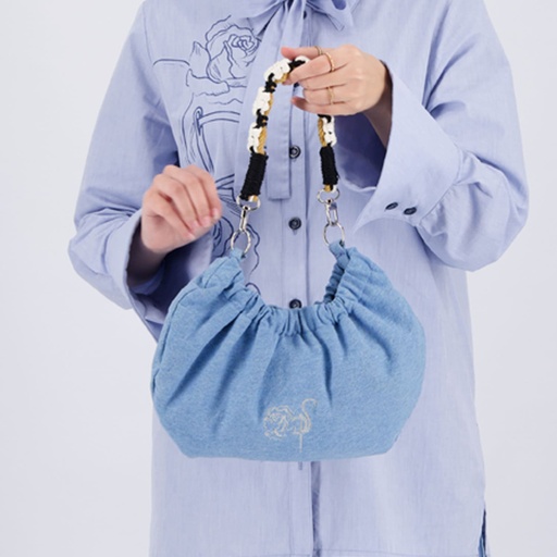 Sac Hobo Femme en jeans - Jeans Bleu moyen &amp; Jeans Bleu Clair