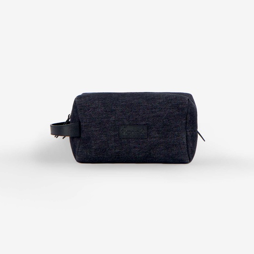 Trousse de toilette homme en jeans et cuir