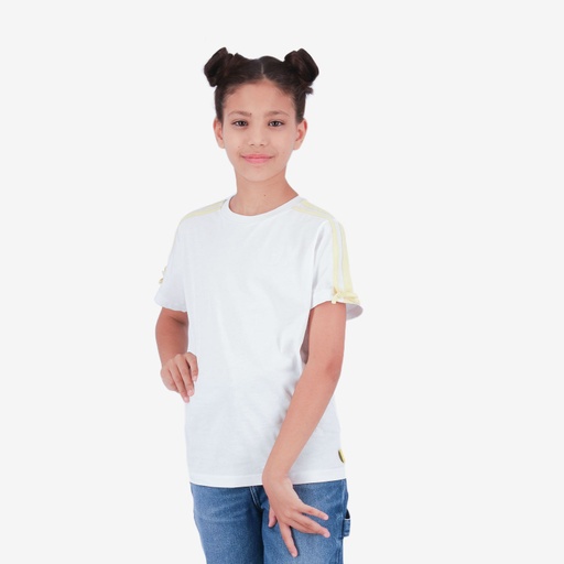 T-shirt fille manches à rayures avec nœuds
