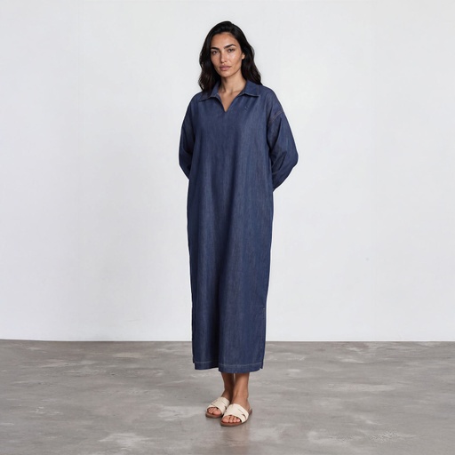 Robe jebba femme avec broderie en jeans - Jeans Bleu Clair